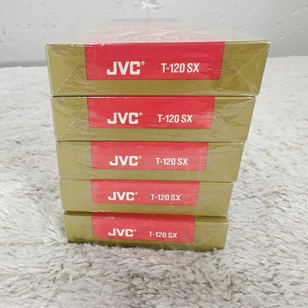 JVC SX Gold Premium Quality T-120 VHS‎ Tapes Factory Sealed Lot of 5 EP 6 Hours